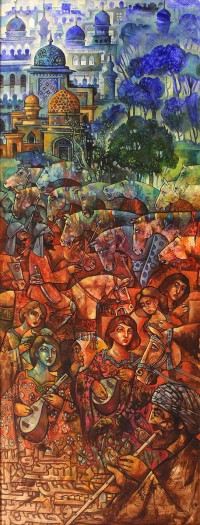 Mohsen Keiany, 82 x 32 Inch, Oil on Canvas, Figurative Painting, AC-MSK-030